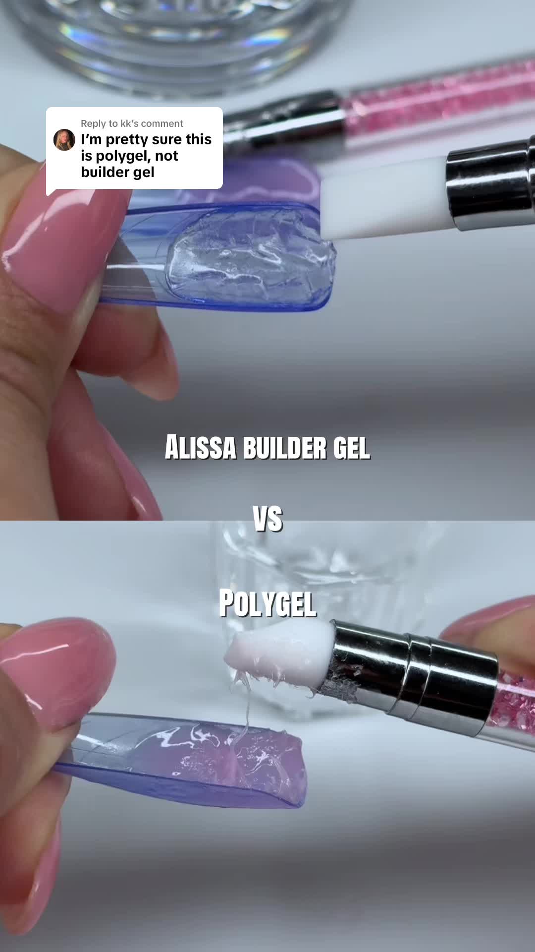 TikTok post by @debarney for AILLSA. Caption reads: Replying to @kk @AILLSA builder gel is superior....