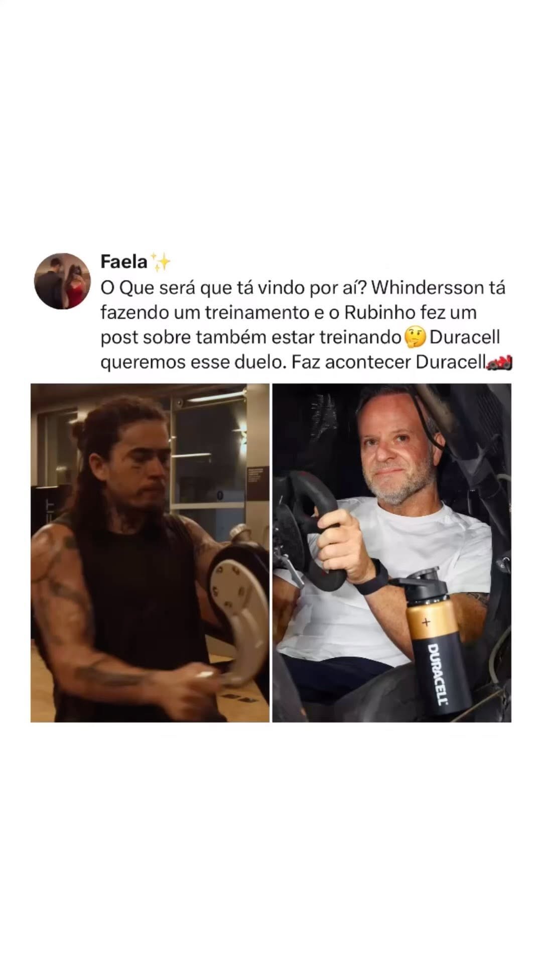 Instagram post by @apassada for Duracell. Caption reads: SERÁ QUE VEM AÍ? Estamos ansiosos pra esse duelo.....