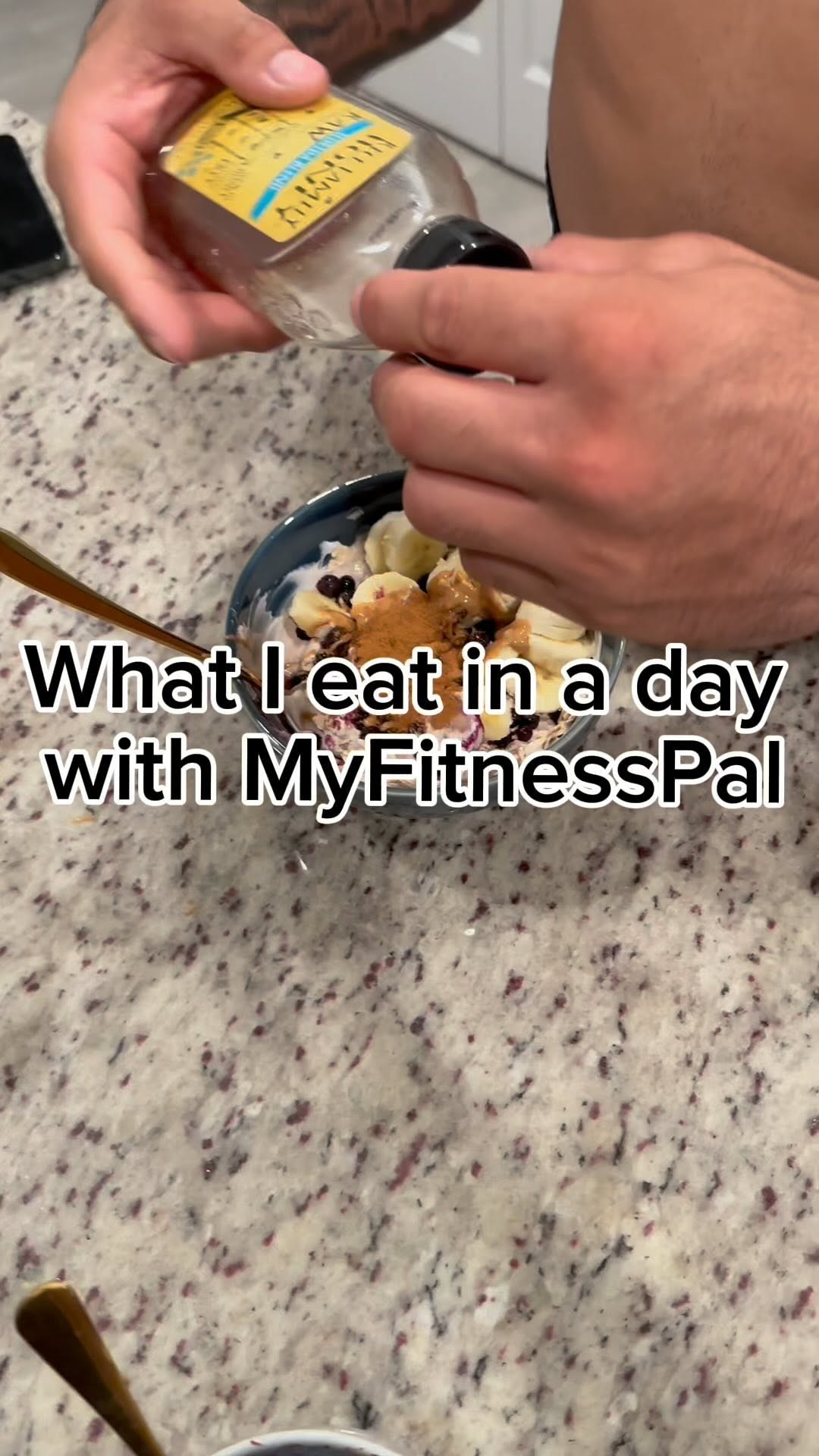 Instagram post by @bjjtorres for MyFitnessPal. Caption reads: What I eat in a day! 

#Ad I recently started....