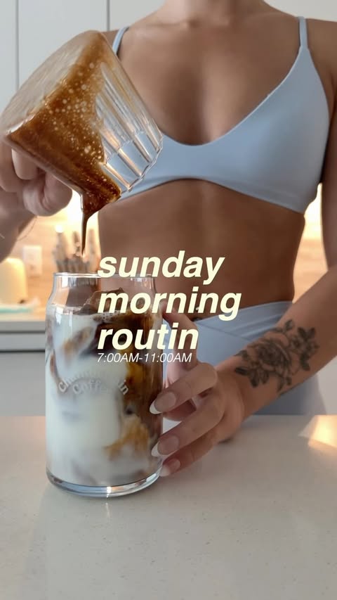 Instagram post by @alyse.nc for MyFitnessPal. Caption reads: my sunday morning routine 🤍🥝🌸 @myfitnesspal....