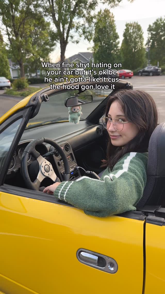 Instagram post by @f1elly for Mazda USA. Caption reads: Hood = everyone who has taste🙂‍↕️💛 
#miata #mx5....