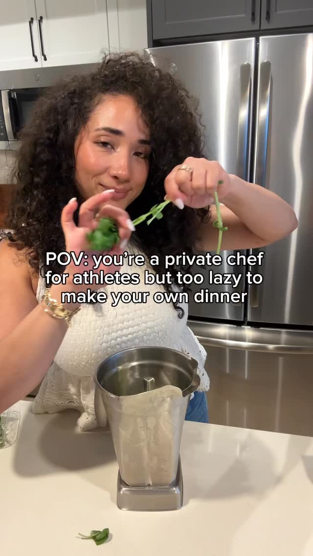 Instagram post by @stephanyvicx for Banza. Caption reads: POV: You’re a private chef for athletes but too....