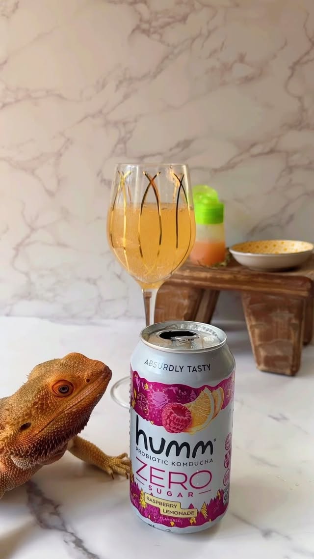 Instagram post by @whosagoodlizard for Humm Kombucha. Caption reads: [...] this mood-lifting mocktail with....