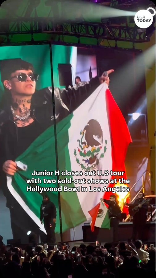 Instagram post by @frenchtoastpr for USA TODAY. Caption reads: Mexican music artist @juniorh, 25, closed out his....