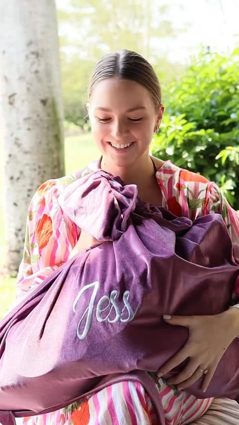 Instagram post by @jess.berger for NUXE. Caption reads: The Festive Faves For Her Santa Sack from....