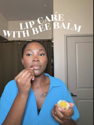 TikTok post by @_jadah_pooh for My Bee Balm. Caption reads: Can’t forget about lip care! 💋🤍@Bee Balm....