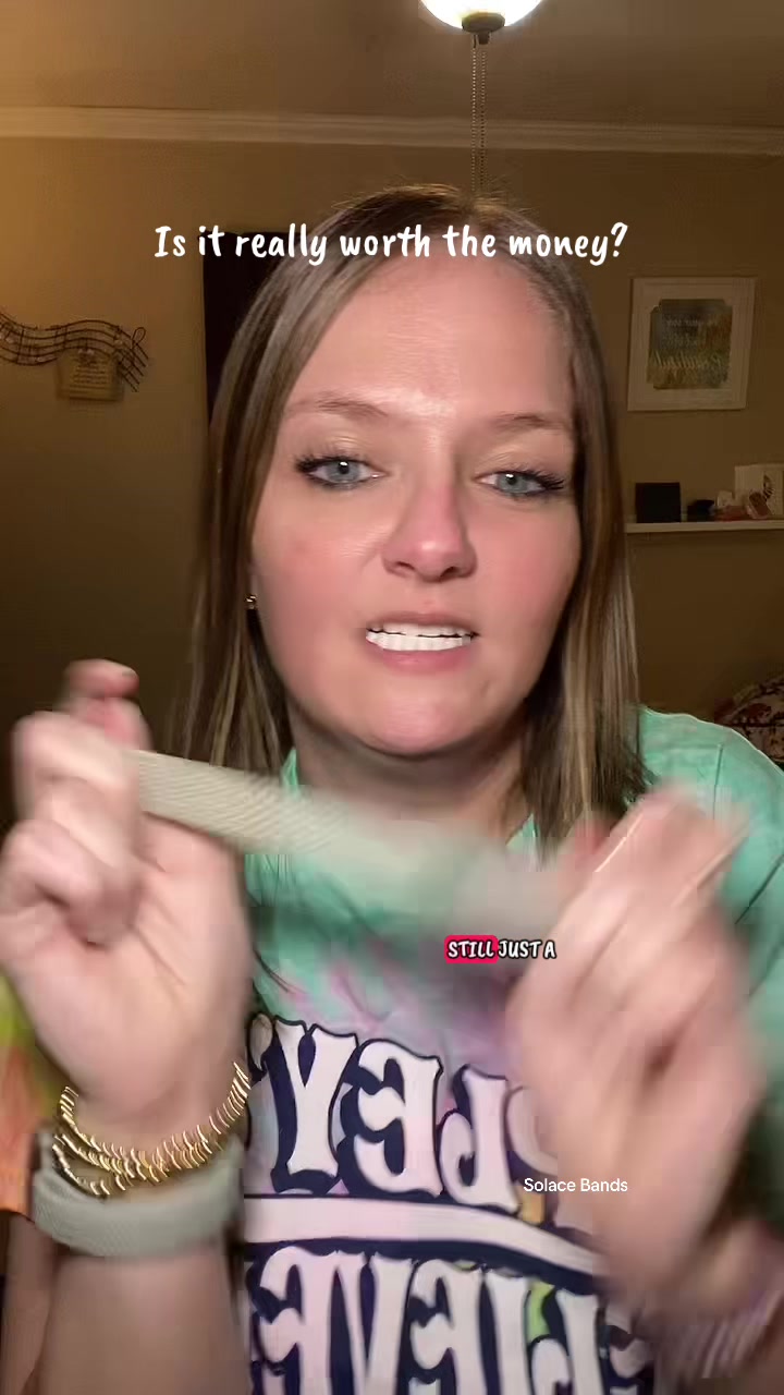 TikTok post by @shelleysideup for Solace Bands. Caption reads: [...] Check the reviews for yourself! :) @Solace....