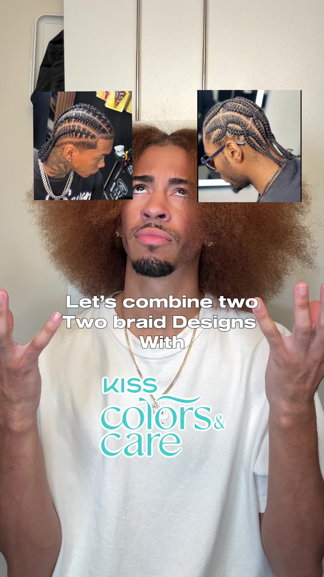 TikTok post by @brianandres_ for KISS Colors & Care. Caption reads: [...] online at 💙 #ad #KissColorsandCare....