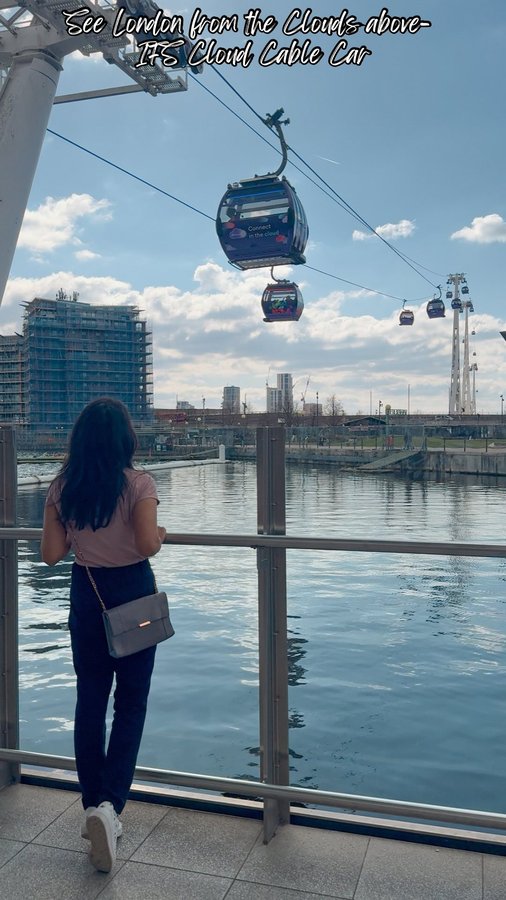 Instagram post by @wander_aniwhere for VISIT LONDON. Caption reads: See London from the clouds above: 📍IFS Cloud....