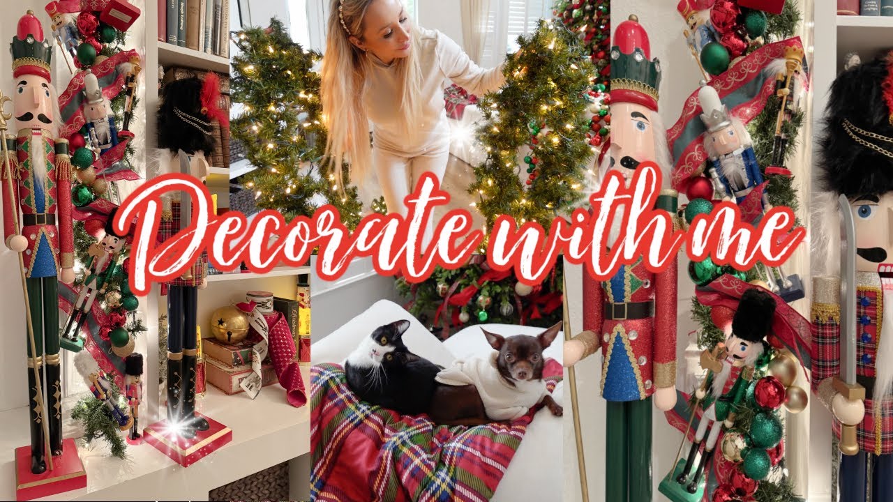 YouTube post by @LaurenNicholsen for HSN. Caption reads: SUNDAY DECORATING // NUTCRACKER GARLAND DIY //....