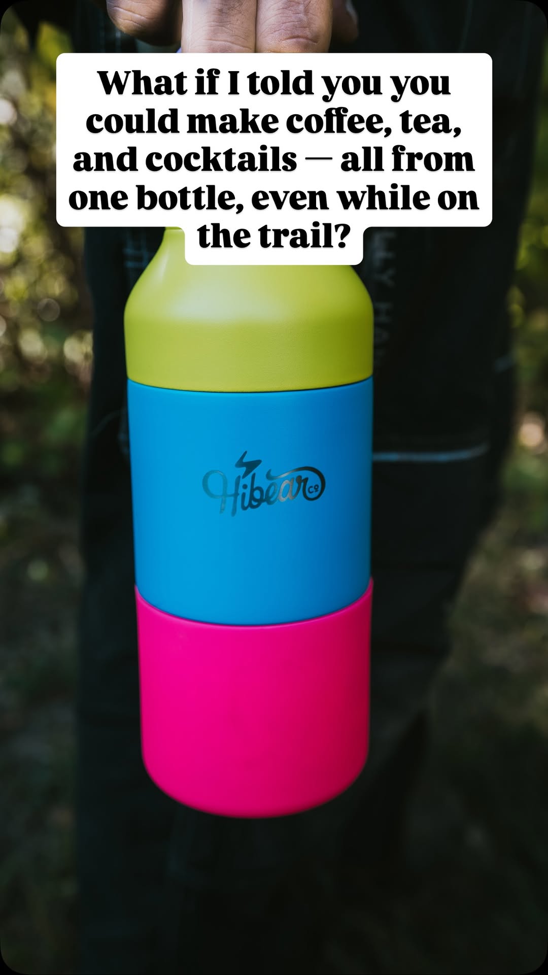 Instagram post by @herpnwadventures for Hibear. Caption reads: [...] water bottle could do more? Meet the HiBear....