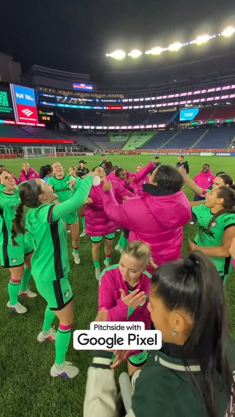 Instagram post by @victoryplustv for National Women's Soccer League. Caption reads: Scenes from Boston Legacy’s stoppage time victory....