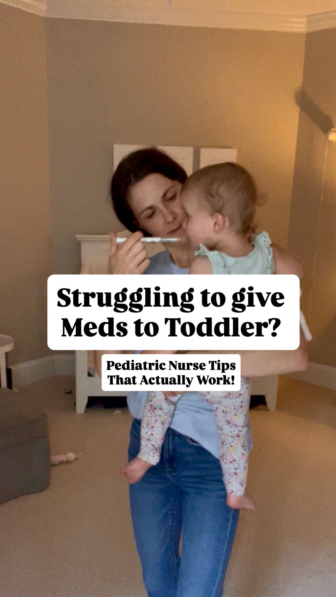 Instagram post by @the_nurse_mom_ for Genexa. Caption reads: #ad with @genexa : Giving medicine to toddlers is....