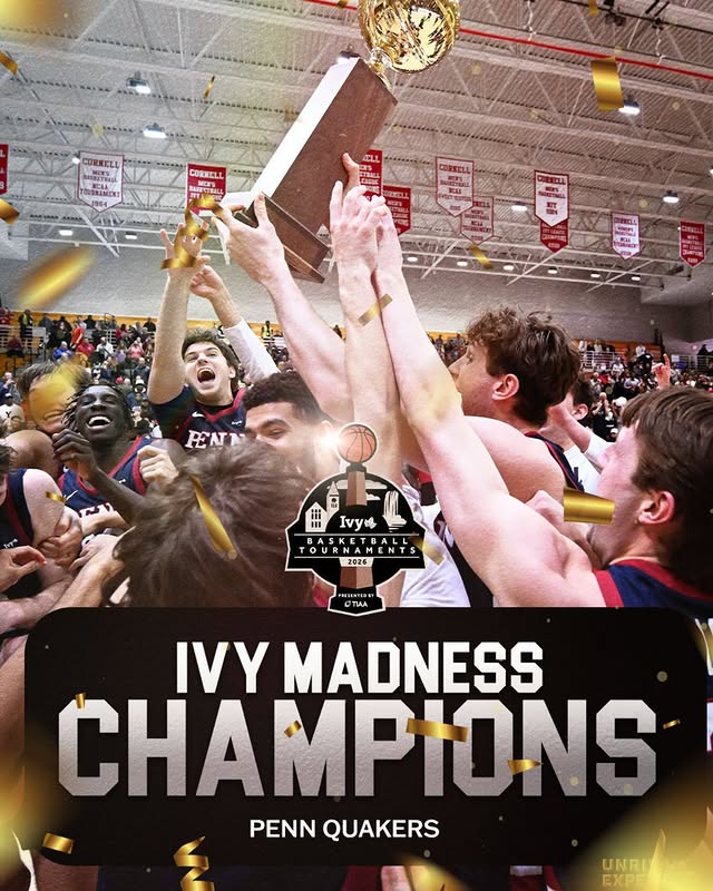Instagram post by @pennathletics for TIAA. Caption reads: [...] @PennMBB! #IvyMadness | @TIAA.