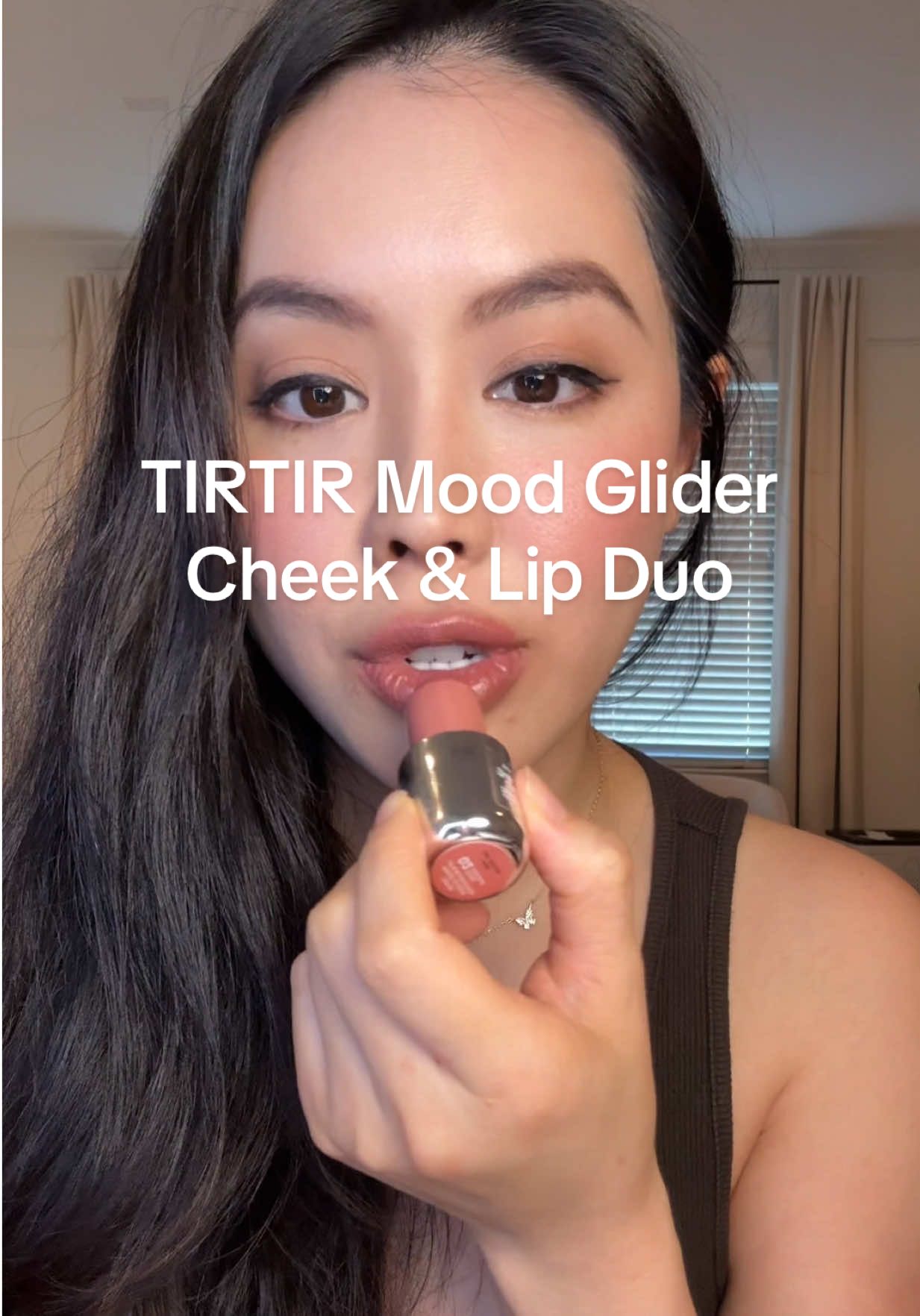 TikTok post by @lyndatrann for TIRTIR. Caption reads: TIRTIR Mood Glider Cheek & Lip Duo one [...].