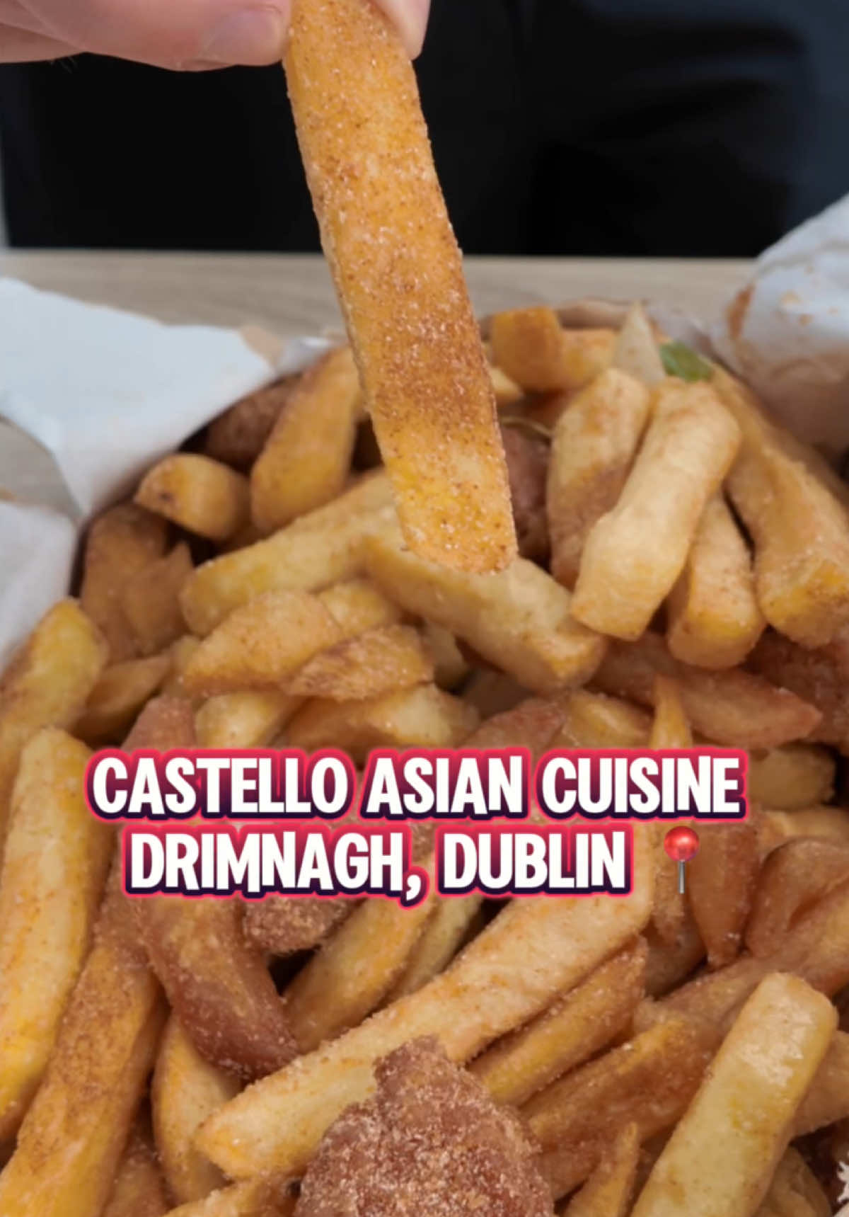 TikTok post by @paul_isitworthit for Chido Beer. Caption reads: Castello Asian Cuisine 🌶️ Drimnagh, Dublin 📍....