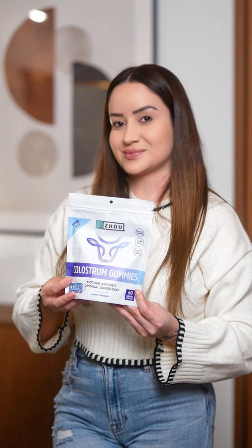 Instagram post by @ericaamarks for Zhou Nutrition. Caption reads: Ad. Leveling up my wellness routine! ✨ No more....