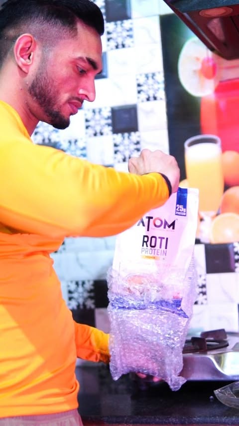 Instagram post by @vijay_fitness_nation for AS-IT-IS-Nutrition. Caption reads: [...] "THE ROTI" protein powered by....