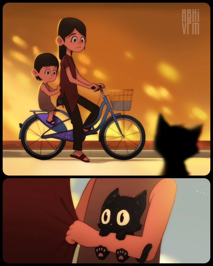 Instagram post by @abhi.vpm for XPPen. Caption reads: Kidnapped 🐱
.
“Have you ever done a little....