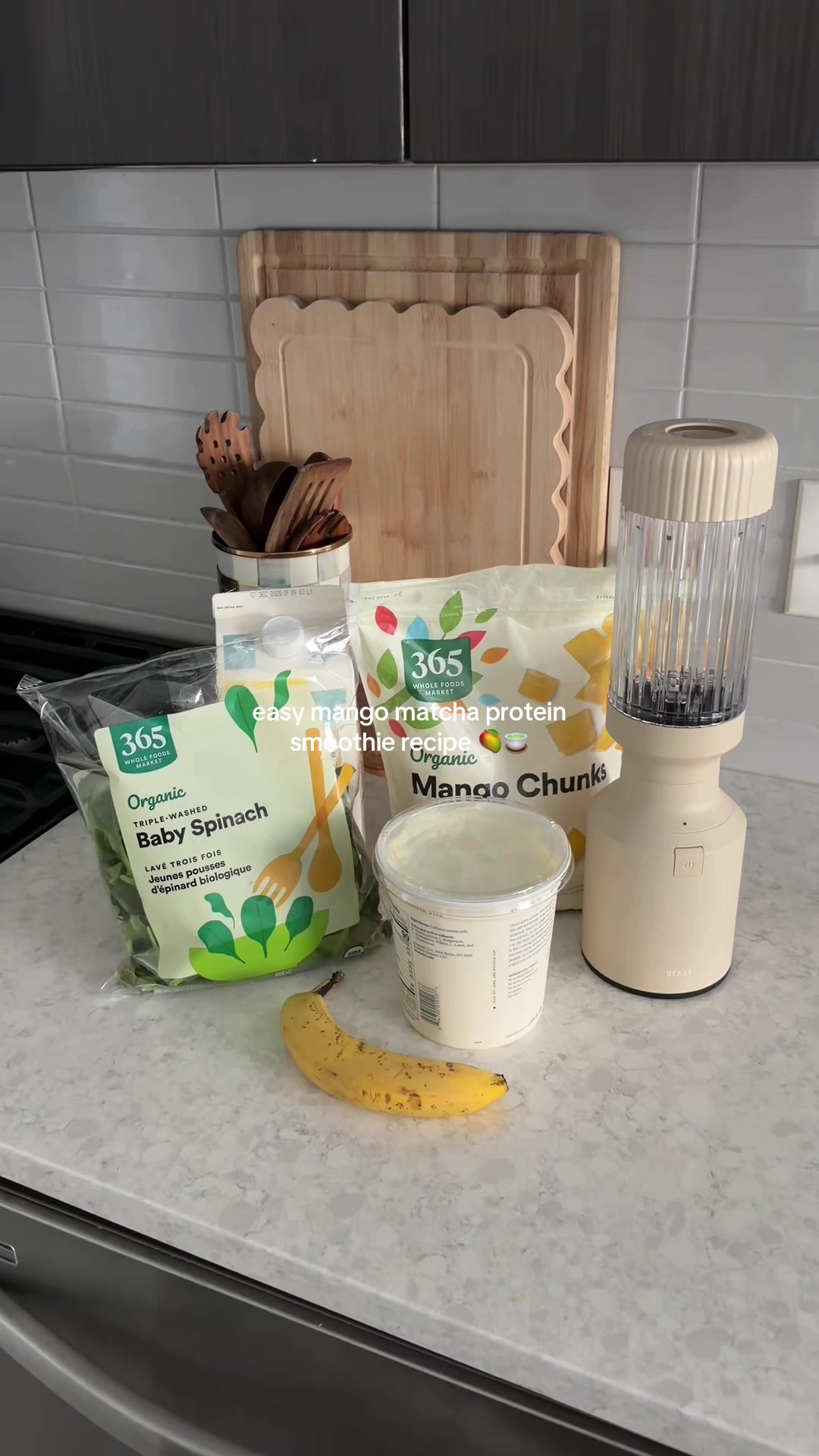 TikTok post by @shayfl for Beast Health. Caption reads: my go to smoothie recipe @Beast Health....