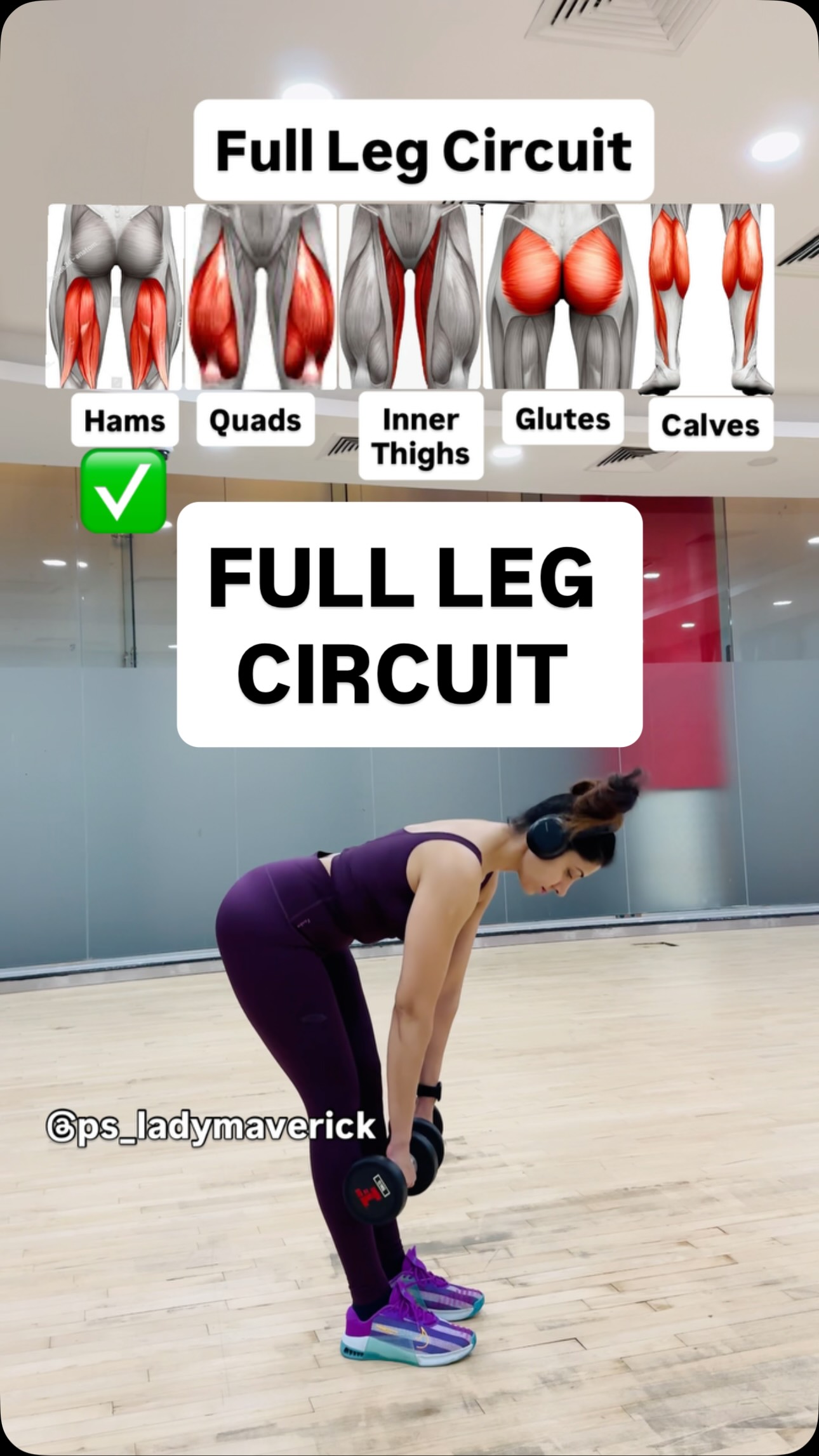 Instagram post by @ps_ladymaverick for Fanka. Caption reads: 🔥 FULL LEG CIRCUIT – No Gym Needed 🔥
Get strong,....