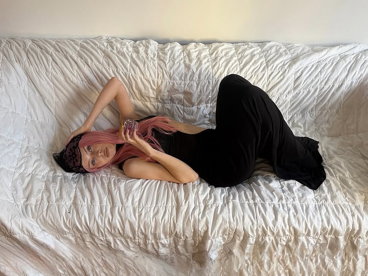 Instagram post by @girlcalledluca for Escada Fragrances. Caption reads: My favourite season together with....