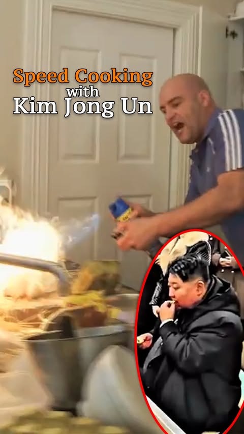 Instagram post by @leighhartnz for iHeartRadio. Caption reads: Kim Jong Un loves a bit of speed cooking 👨‍🍳....