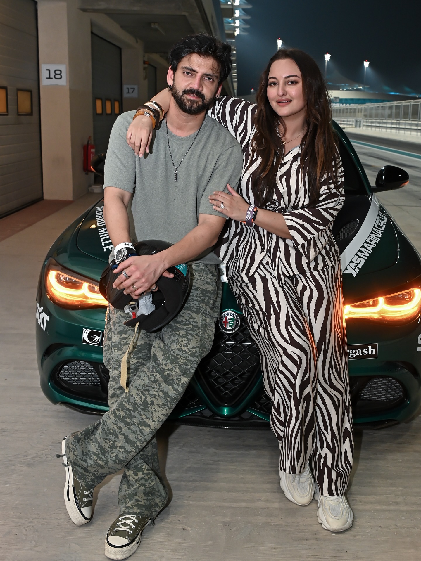 Instagram post by @iamzahero for Visit Abudhabi. Caption reads: From supercars on the F1 track to supercars on the....