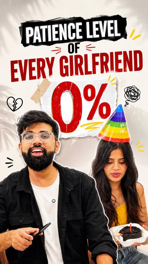 Instagram post by @abhineetjha_ for WOW Deutschland. Caption reads: Share with your girlfriend if she has 0 patience....