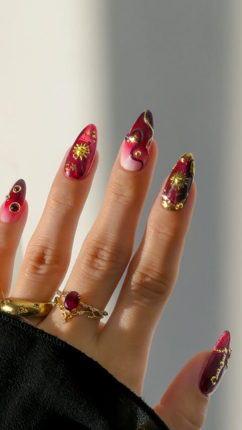 Instagram post by @basecoatstories for Zalando. Caption reads: the whimsigoth nails of my dreams ♥️✨ 

these were....