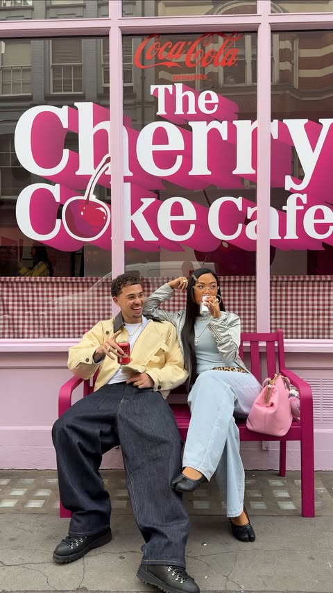 Instagram post by @_tristanjones for Coca-Cola GB & Ireland. Caption reads: AD| If your not going to the Cherry Coke Cafe this....