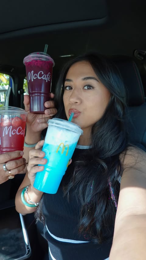 Instagram post by @explorewithgg for McDonald's. Caption reads: @McDonalds has released some new summer beverages....