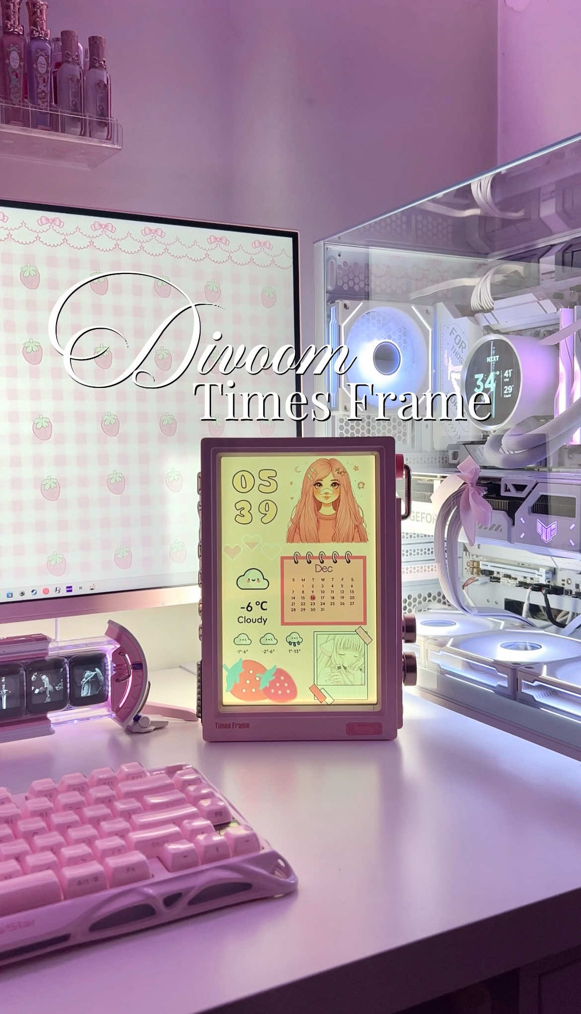 TikTok post by @asia.nha for Divoom. Caption reads: [...] ♡ excited to play around with it 🤩 @Divoom....