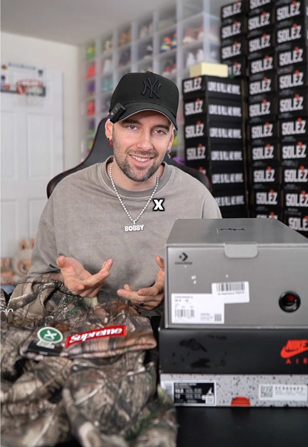 TikTok post by @bobbysolez for StockX. Caption reads: Which pair from @StockX Shop did you like best? 🔥....