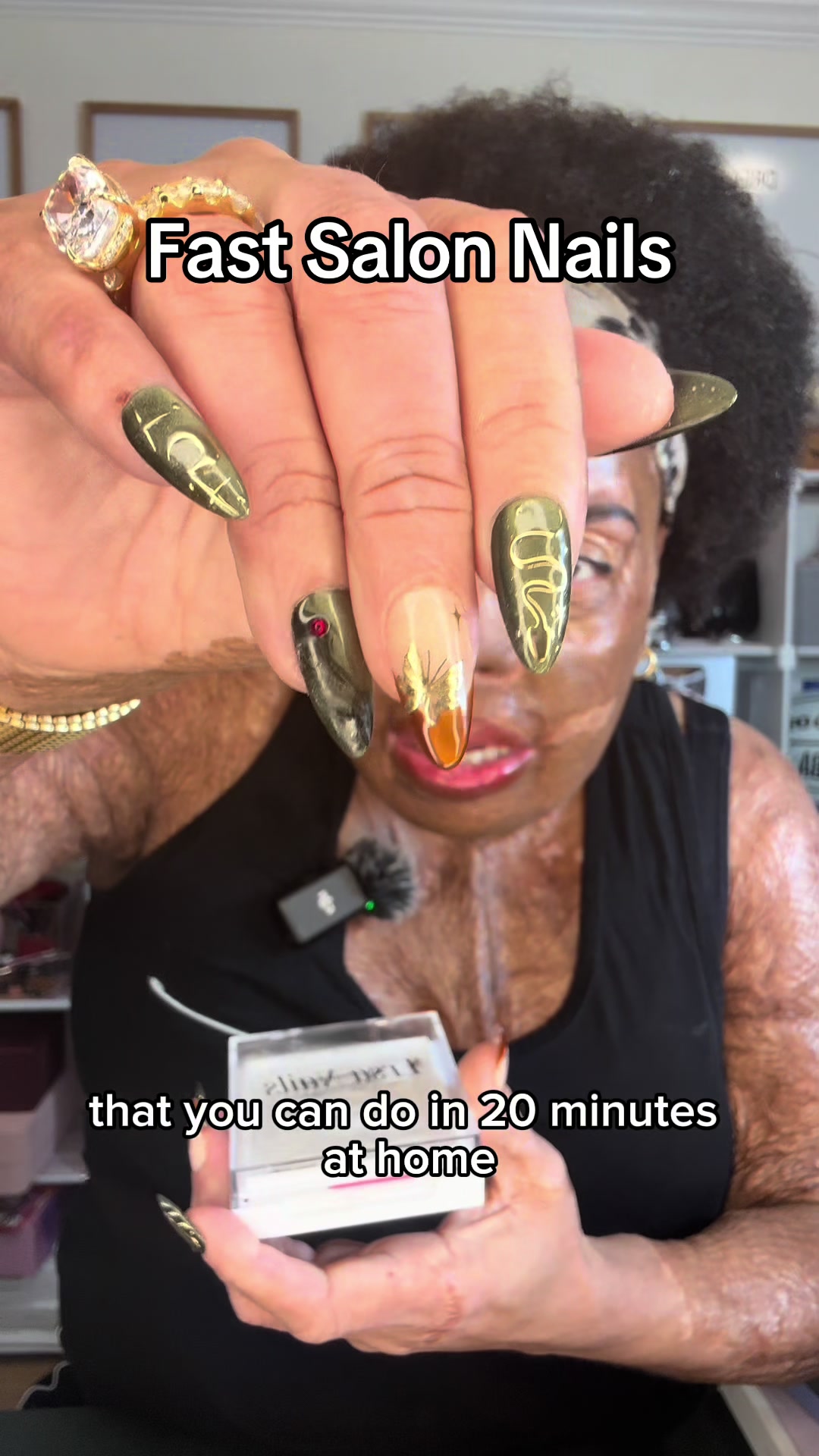 TikTok post by @burnedbeauty2018 for Ersa Nails. Caption reads: I’m glad I have @Ersa Nails to keep me looking....