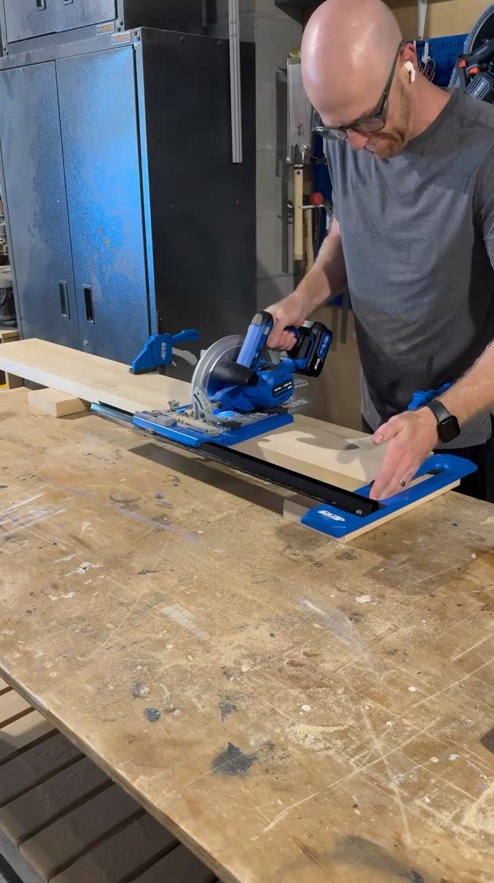 Instagram post by @charlestoncraftedbuilds for Kreg Tool. Caption reads: New and improved! The newly redesigned Kreg....