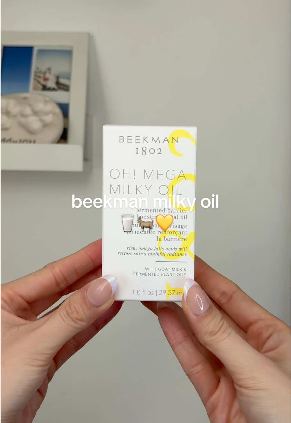 TikTok post by @life_onloop for Beekman 1802. Caption reads: [...] with how the Mega Milky Oil from @Beekman....