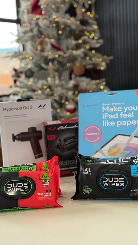 Instagram post by @iamdenizmirik for Hyperice. Caption reads: #ad #mensgiftguidebb2025  Holiday season upgrades....