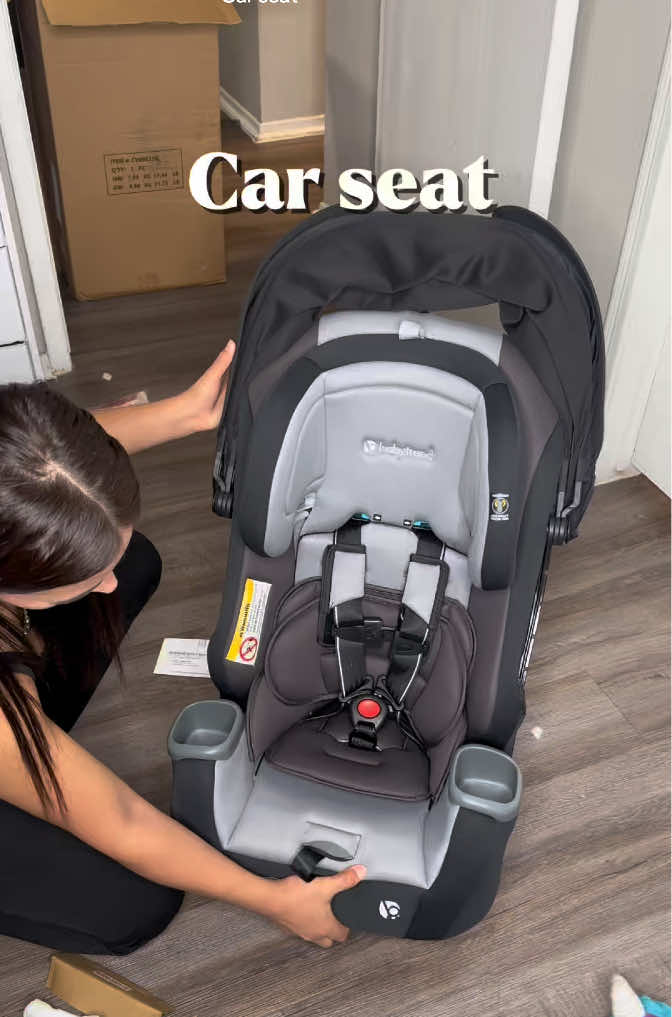 TikTok post by @karofitsmom23 for Baby Trend. Caption reads: [...] a @Nathalia❤️ carseat #carseat #babytrend....