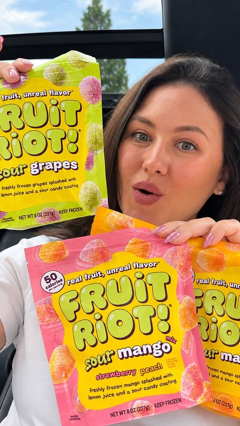 Instagram post by @mariana.says.wow for Fruit Riot. Caption reads: [...] & sour… which one would you try first?....