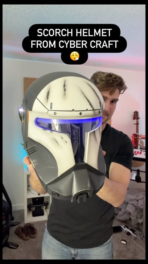 Instagram post by @garett_the_gamer for CyberCraft. Caption reads: Check out this Scorch helmet from @cybercraft....