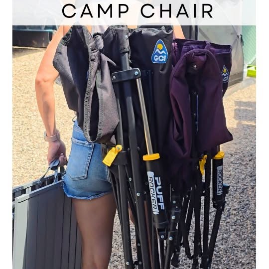 Instagram post by @boundlessbronnekes for SCHEELS. Caption reads: [...] camping chairs and we're pretty picky.....