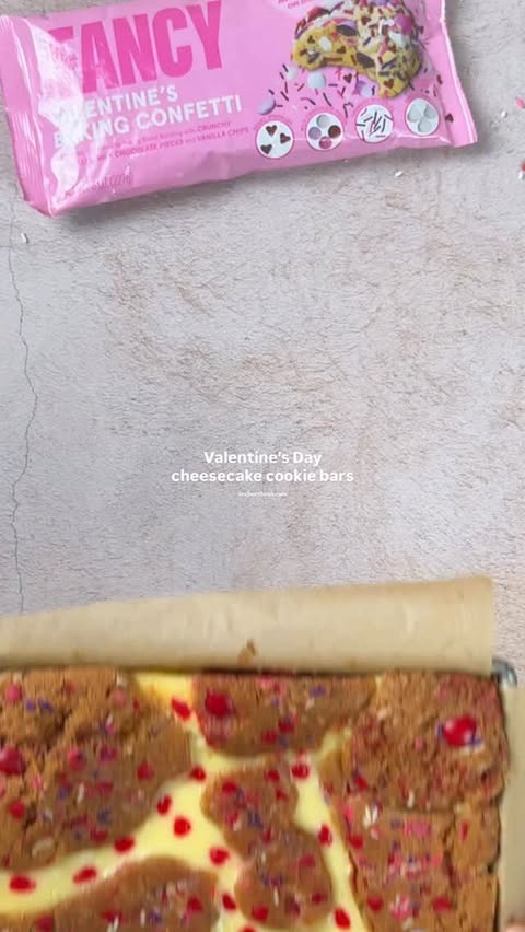 Instagram post by @archersfood for Fancy Sprinkles. Caption reads: [...] Day cheesecake cookie bars using....