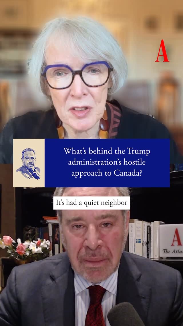 Instagram post by @davidfrum for The Atlantic. Caption reads: The Trump administration is “creating a lot of....