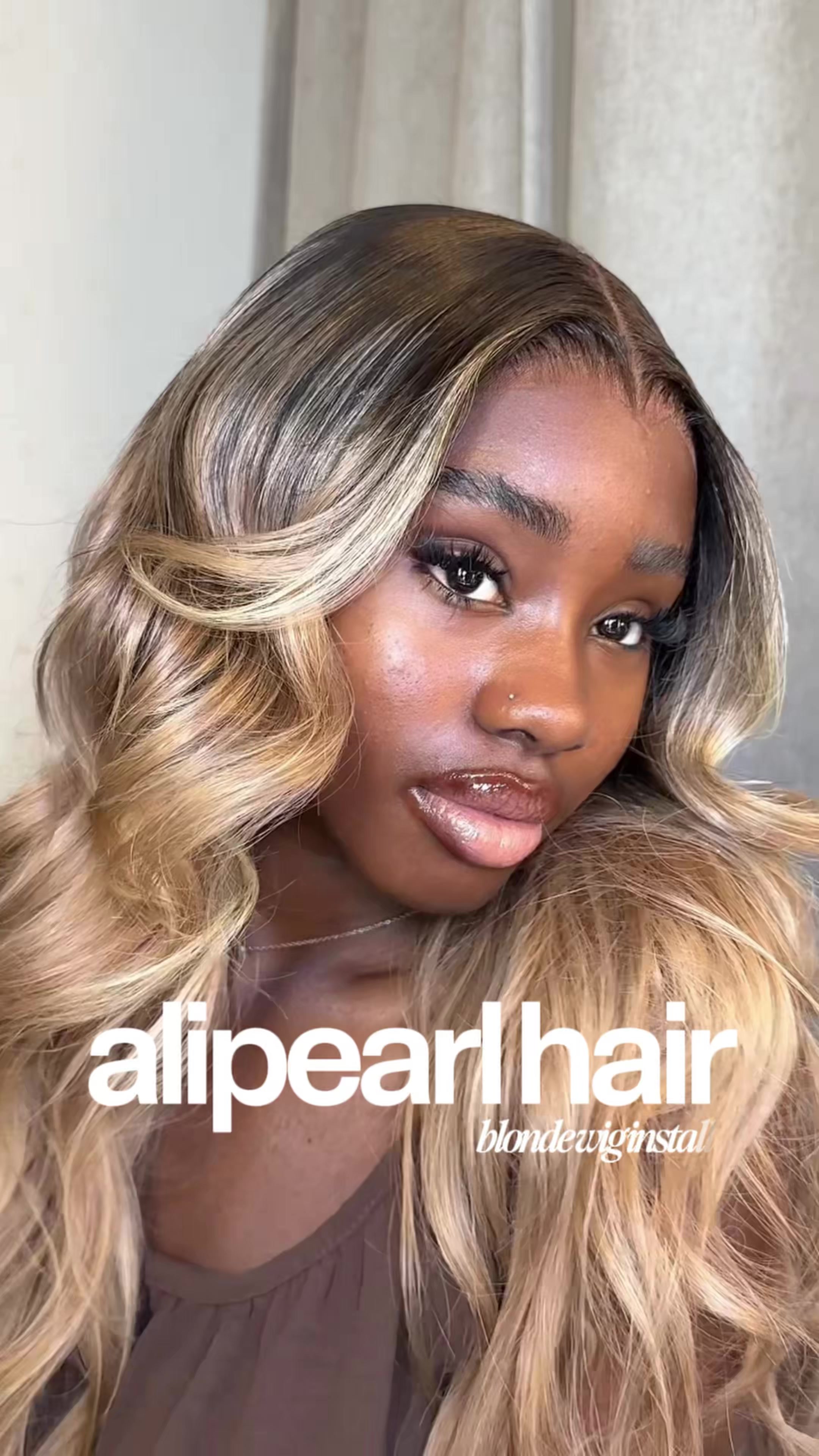 TikTok post by @amariah.lawal for Alipearl Hair. Caption reads: [...] Body 13x6 Lace Frontal Wig from....