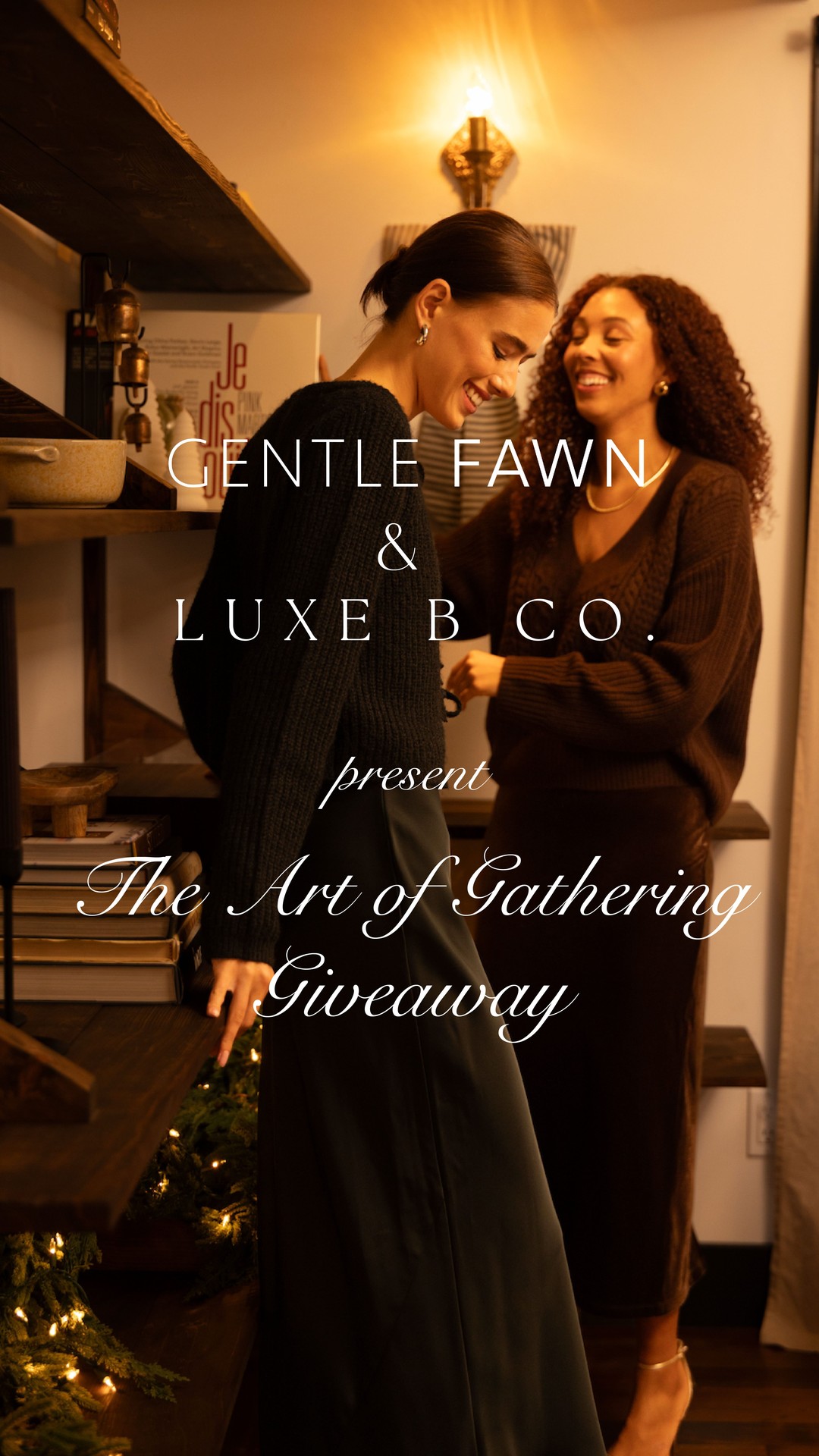 Instagram post by @luxebco for Gentle Fawn. Caption reads: ✨GIVEAWAY CLOSED✨ This holiday season, we’ve....