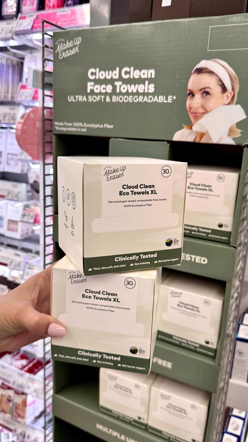 Instagram post by @walmartfavs for MakeUp Eraser. Caption reads: ✨NEW at Walmart✨#ad Say goodbye to bacteria-filled....