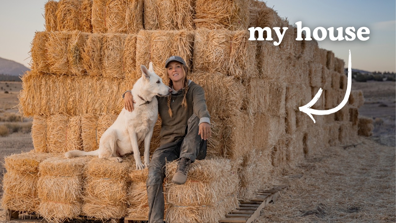 YouTube post by @Linneaandakela for LMNT. Caption reads: Building My Own House OFF-GRID // Foundation &....