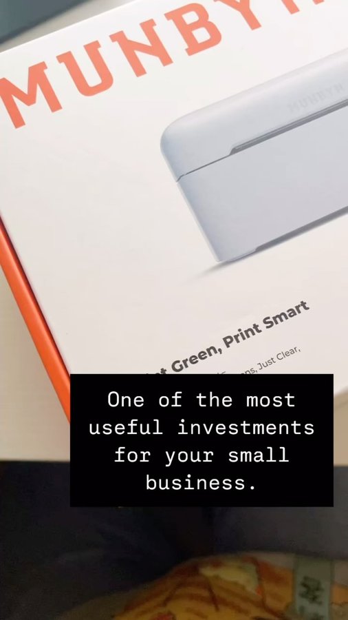 Instagram post by @busybeesweet for Munbyn. Caption reads: [...] much money the past year on printing.....