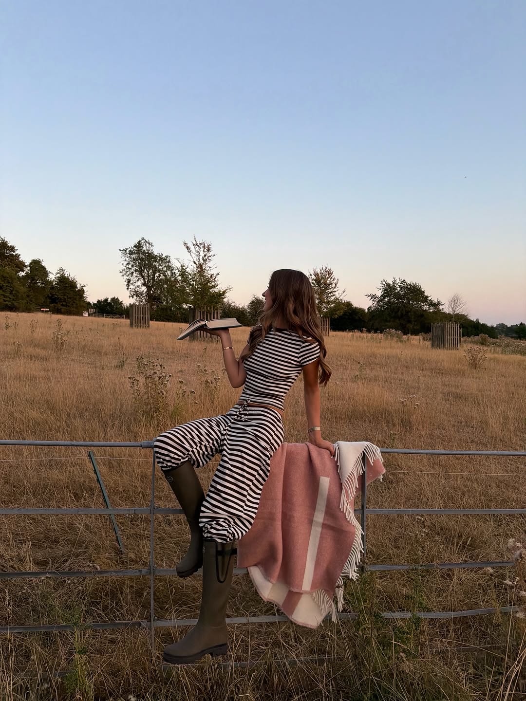 Instagram post by @keziacook for New Look. Caption reads: [...] sucker for a cosy set and wellies 🧺🍓....
